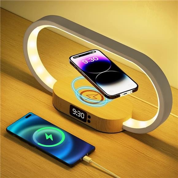 HOT Bedside Table Lamp Wireless Charger Colors Touch